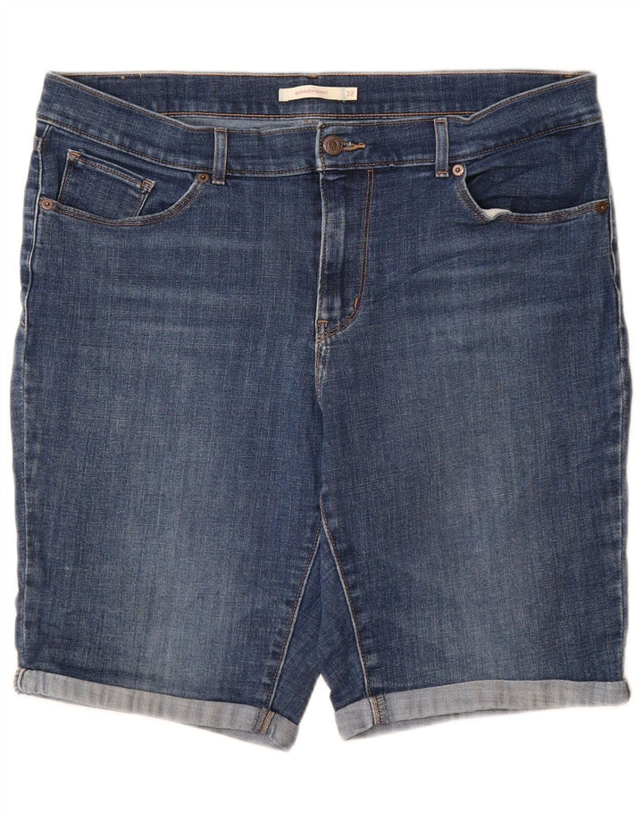 LEVI'S Womens Bermuda Denim Shorts W32 Large Blue Cotton