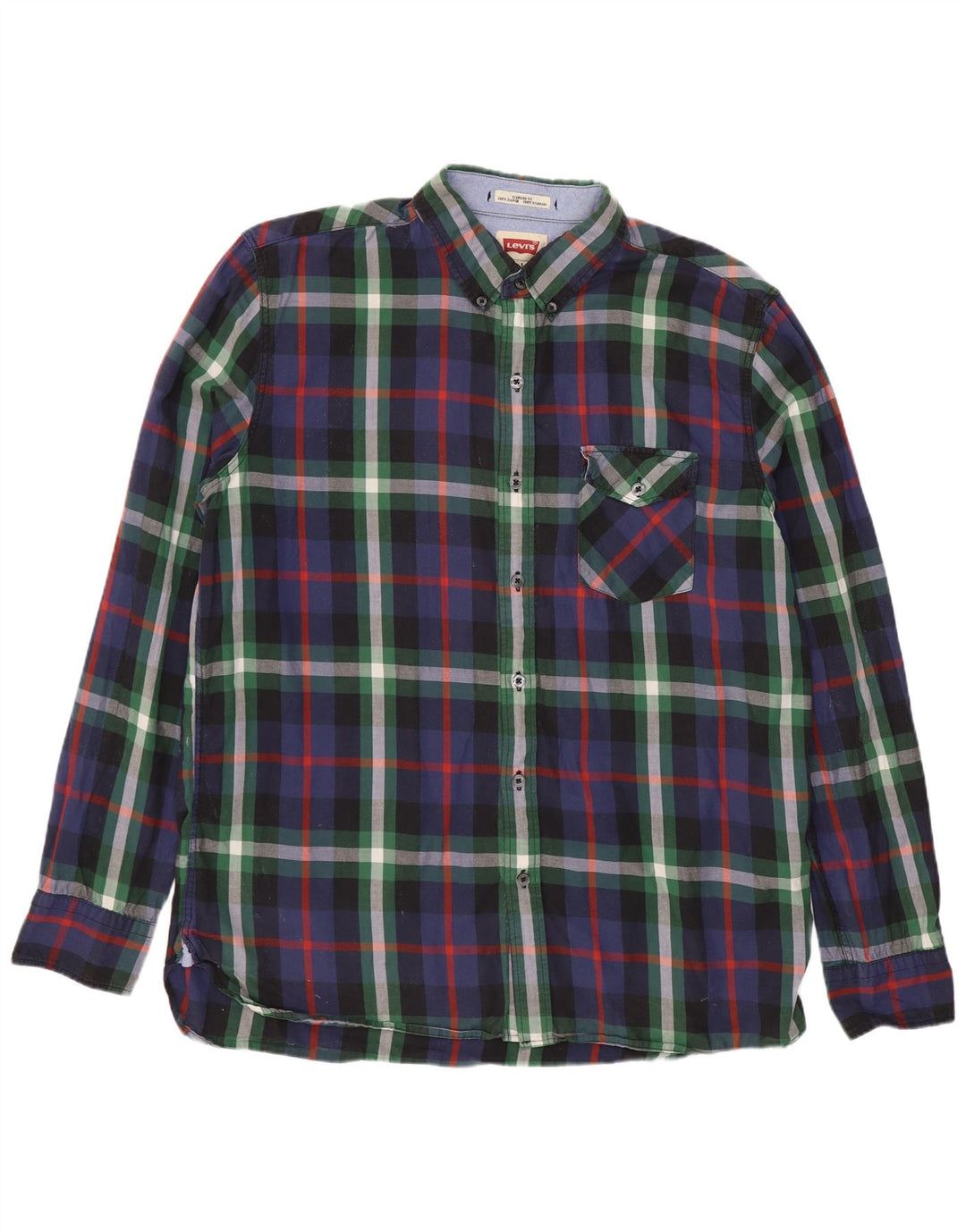 Levi's Mens Standard Fit Shirt Large Multicoloured Check Cotton