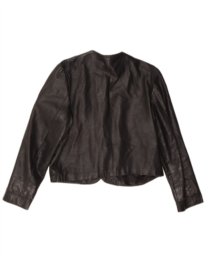 Vintage Womens Leather Jacket UK 12 Medium Black