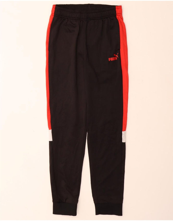 PUMA Boys Tracksuit Trousers Joggers 14-15 Years  Black Colourblock