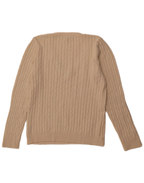 CREW CLOTHING Womens V-Neck Jumper Sweater UK 18 XL Off White Cotton