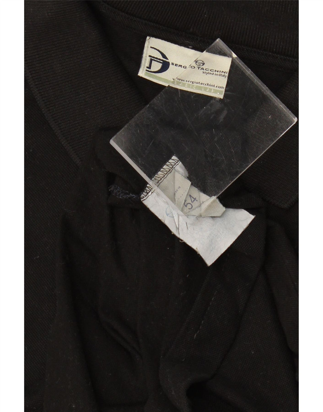 SERGIO TACCHINI Mens Polo Shirt IT 54 XL Black Vintage Sergio Tacchini and Second-Hand Sergio Tacchini from Messina Hembry 