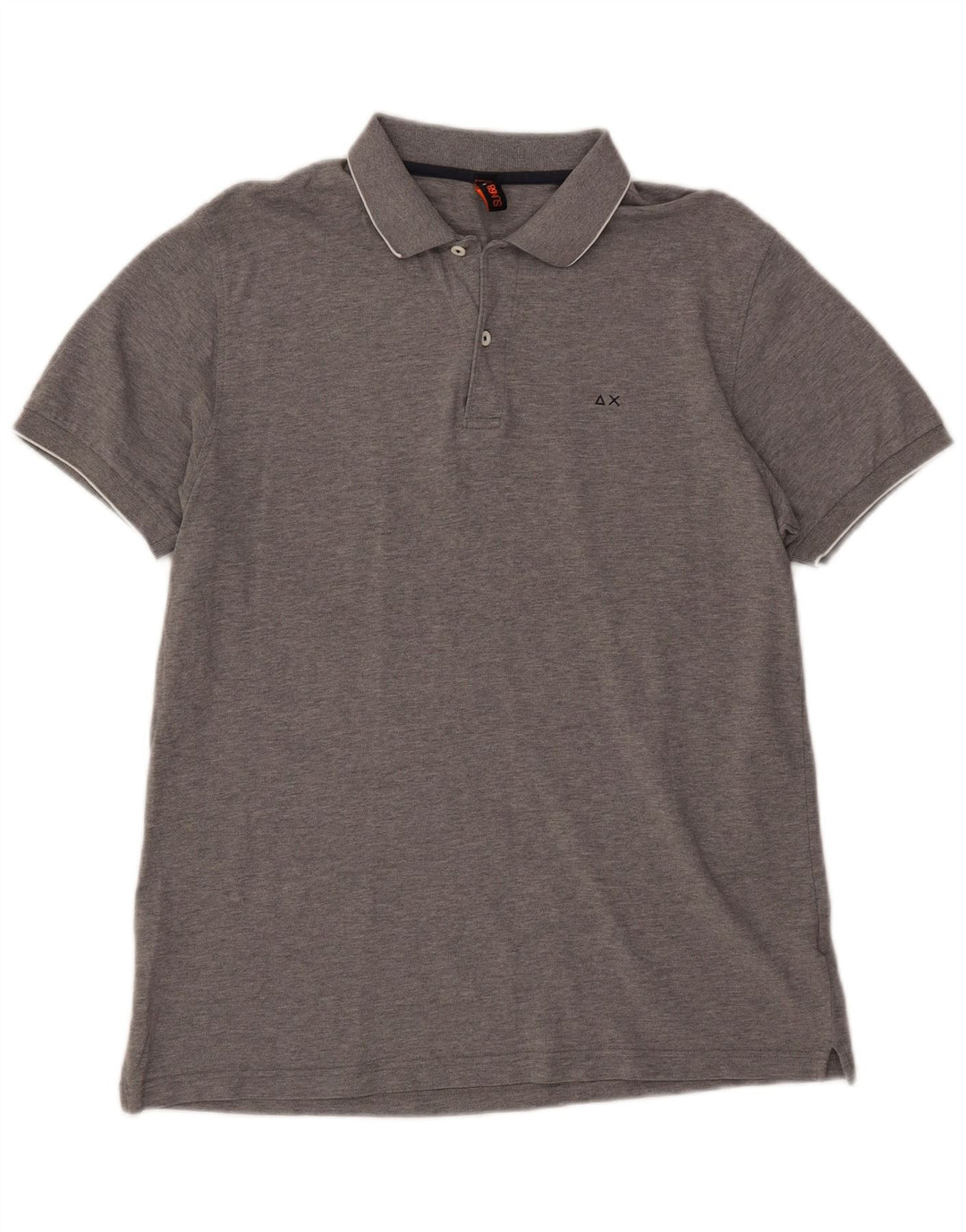 SUN68 Mens Polo Shirt XL Grey Flecked Cotton