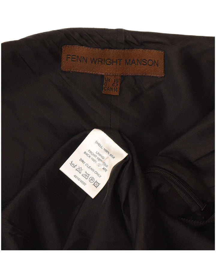 Fenn Wright Manson Womens A-Line Dress UK 16 Large Black Silk