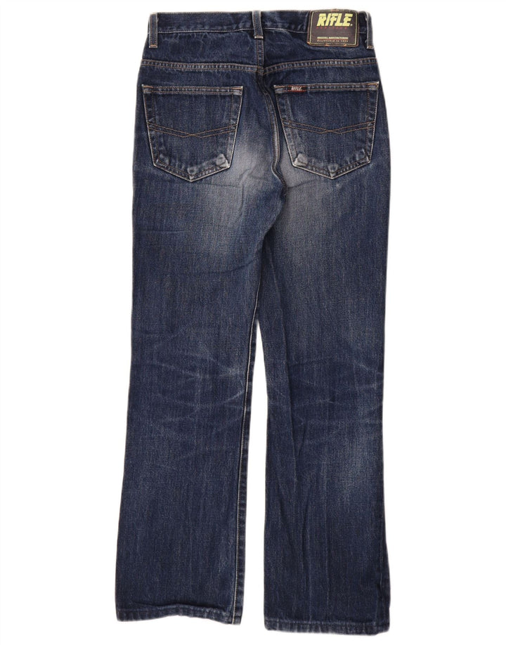 Rifle Mens Bootcut Jeans W28 L28 Blue Cotton