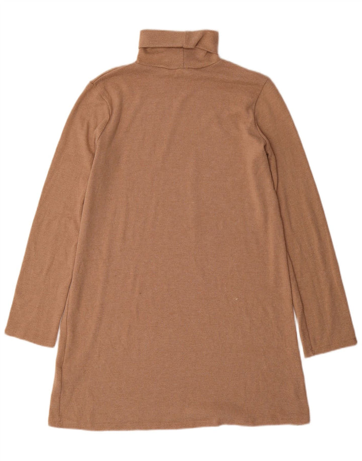 Zara Womens Jumper Dress UK 14 Medium Brown Polyester