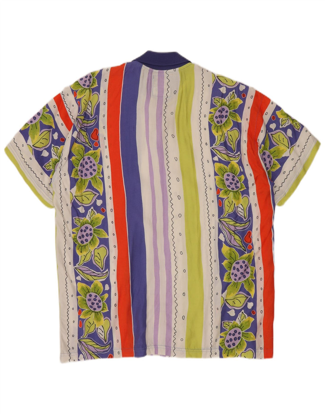 Vintage Mens Abstract Pattern Pullover Shirt Large Multicoloured Retro
