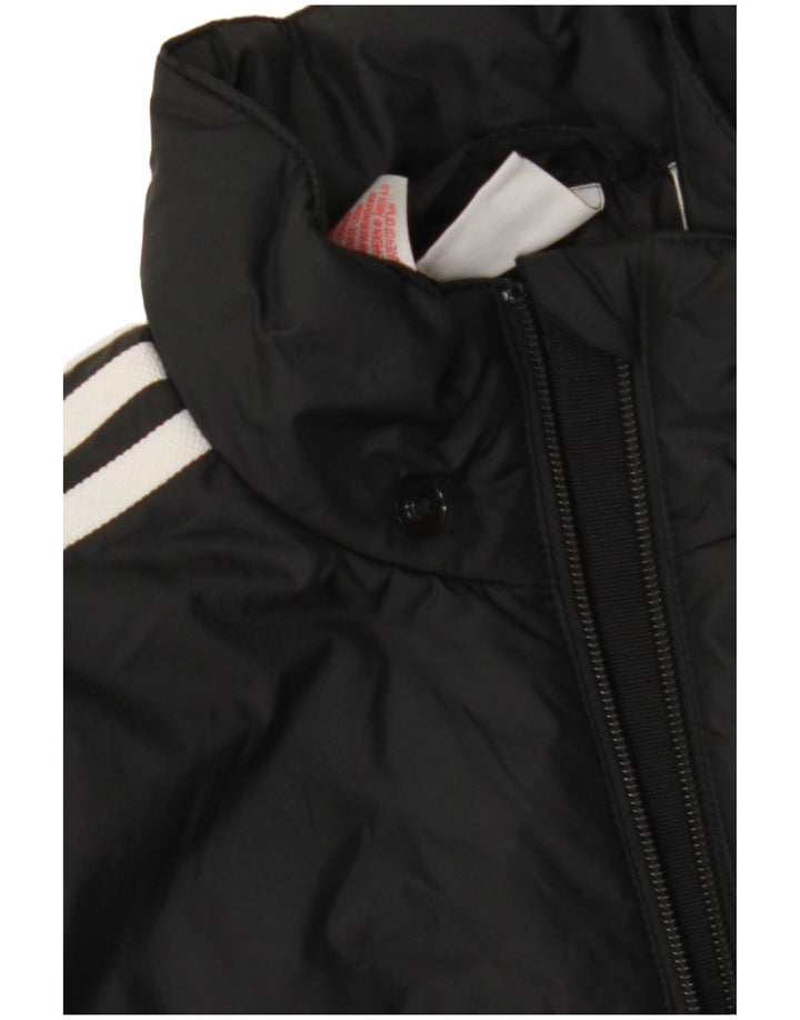 ADIDAS Boys Padded Jacket 11-12 Years Black Polyester