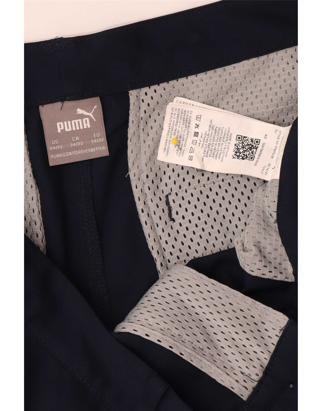 Puma Mens Straight Chino Trousers W34 L32 Navy Blue Polyester