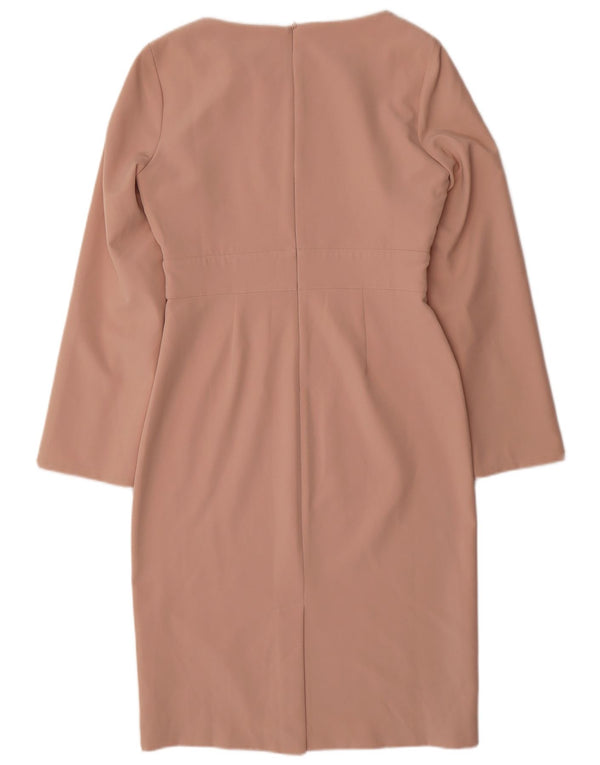 COAST Womens Long Sleeve Sheath Dress UK 12 Medium Pink Polyester