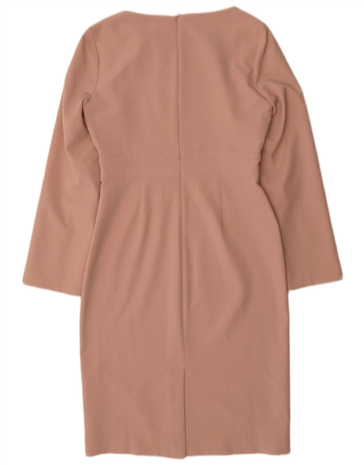COAST Womens Long Sleeve Sheath Dress UK 12 Medium Pink Polyester