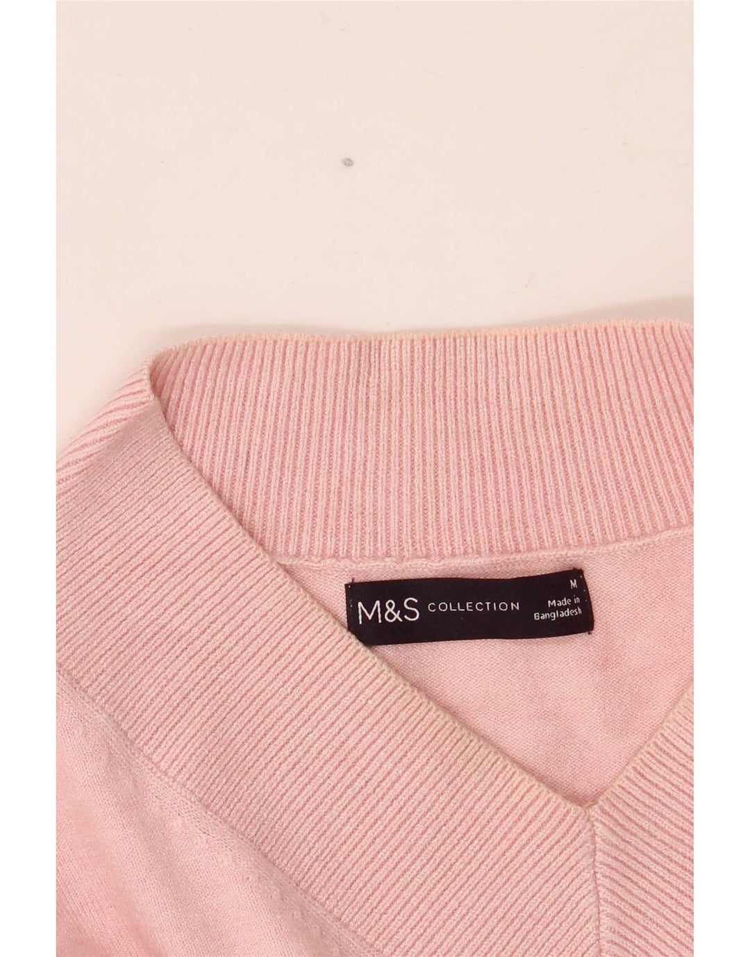 Marks & Spencer Womens Oversized V-Neck Jumper Sweater UK 14 Medium Pink