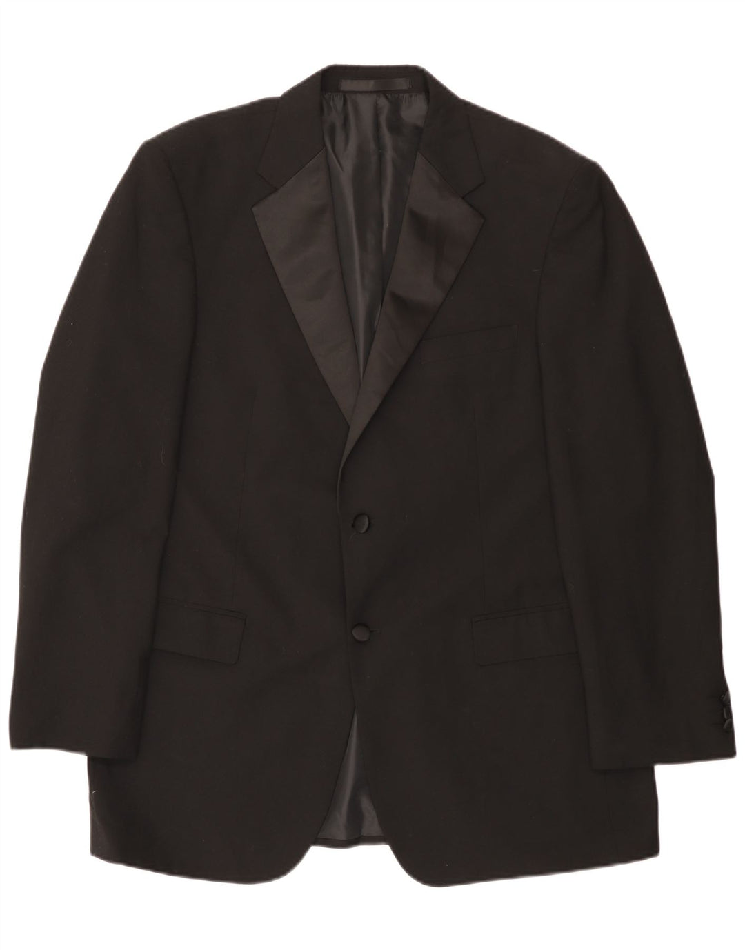 Marks & Spencer Mens 2 Button Blazer Jacket UK 42 Large Black Polyester