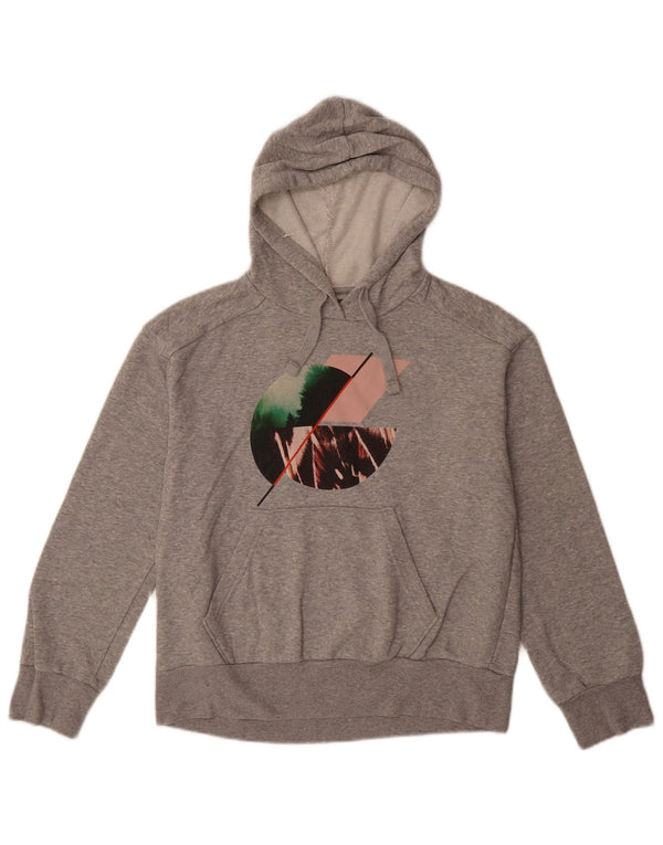 PRANA Womens Oversized Graphic Hoodie Jumper UK 6 XS Grey