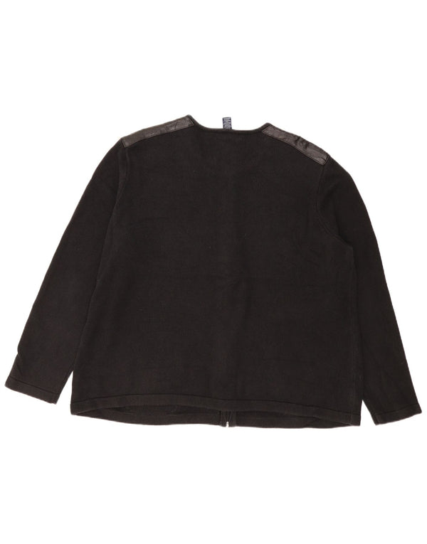 CHAPS Womens Cardigan Sweater UK 22 3XL Black Cotton