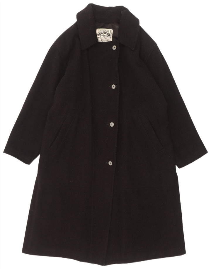 Ouragan Womens Yachting Oversized Overcoat IT 44 Medium Black Wool