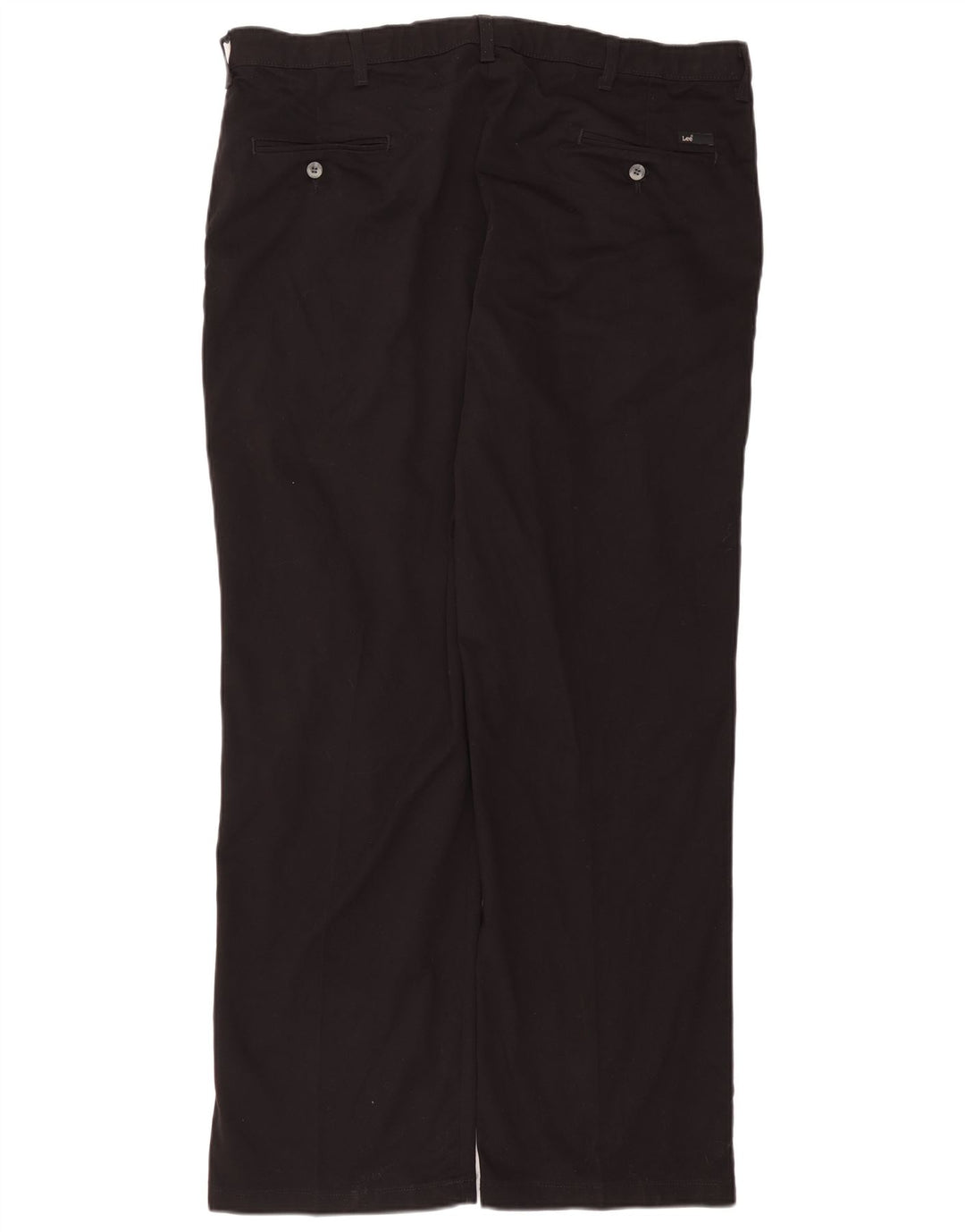 LEE Mens Custom Fit Straight Chino Trousers W40 L32 Black Cotton