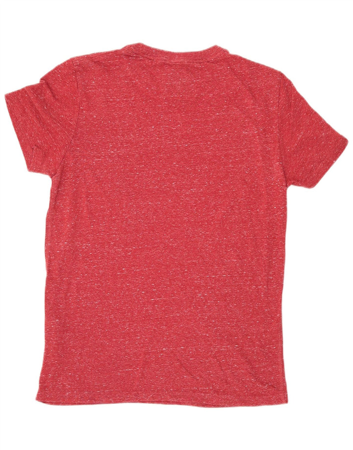 Superdry Mens Regular Fit Graphic T-Shirt Top Medium Red Flecked Cotton