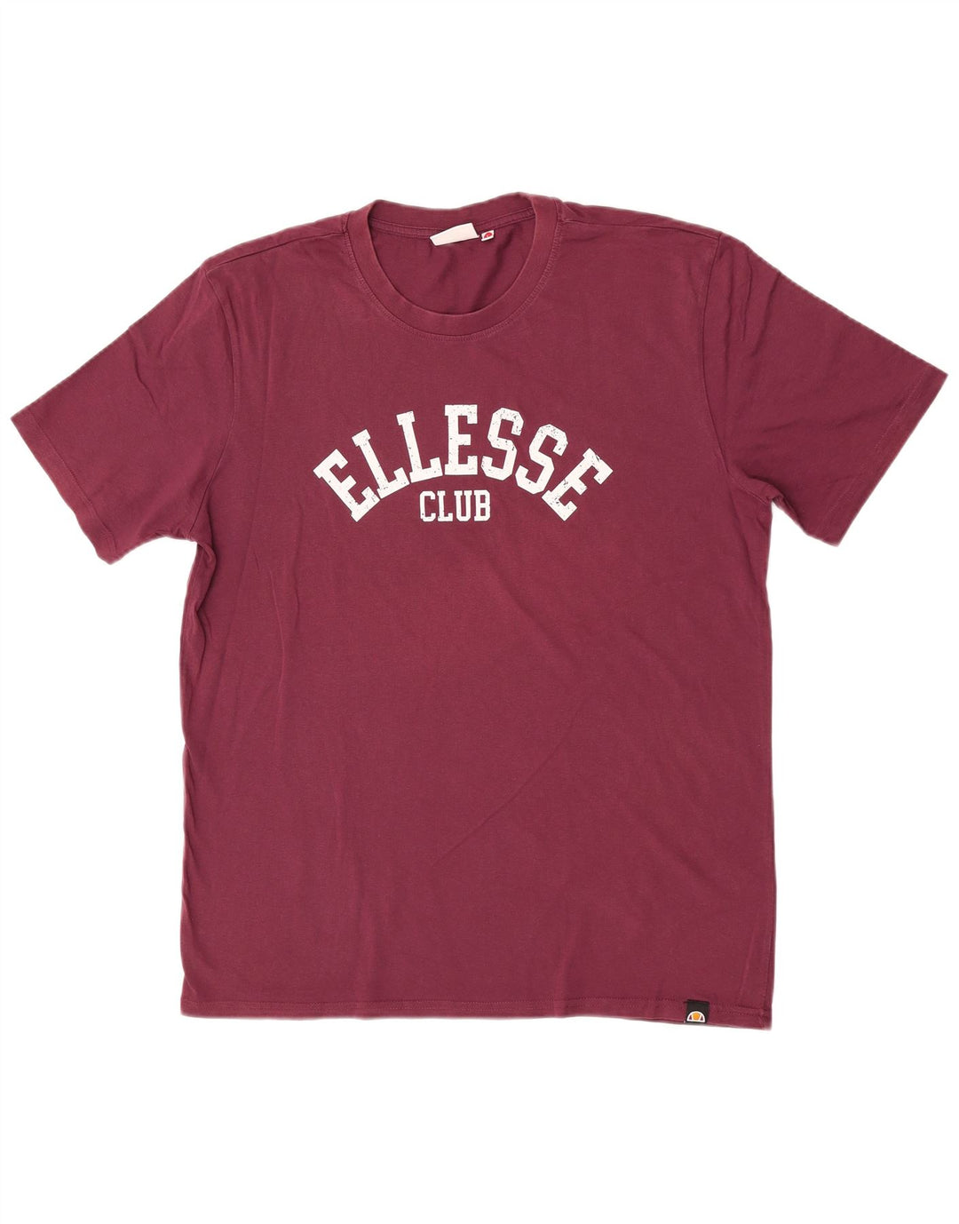 Ellesse Mens Graphic T-Shirt Top Large Maroon Cotton