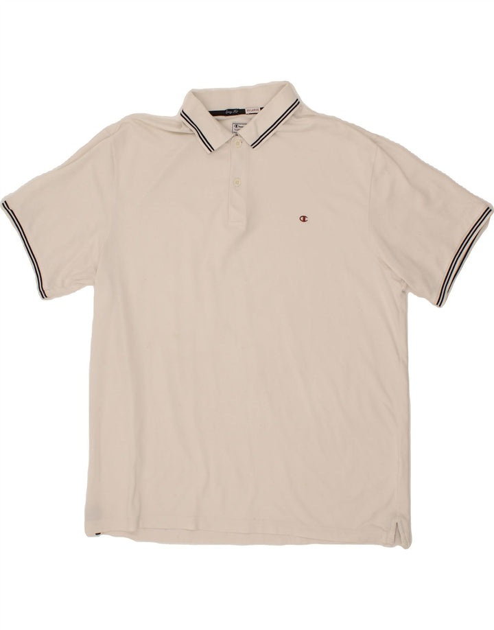 CHAMPION Mens Polo Shirt 2XL White Vintage Champion and Second-Hand Champion from Messina Hembry 
