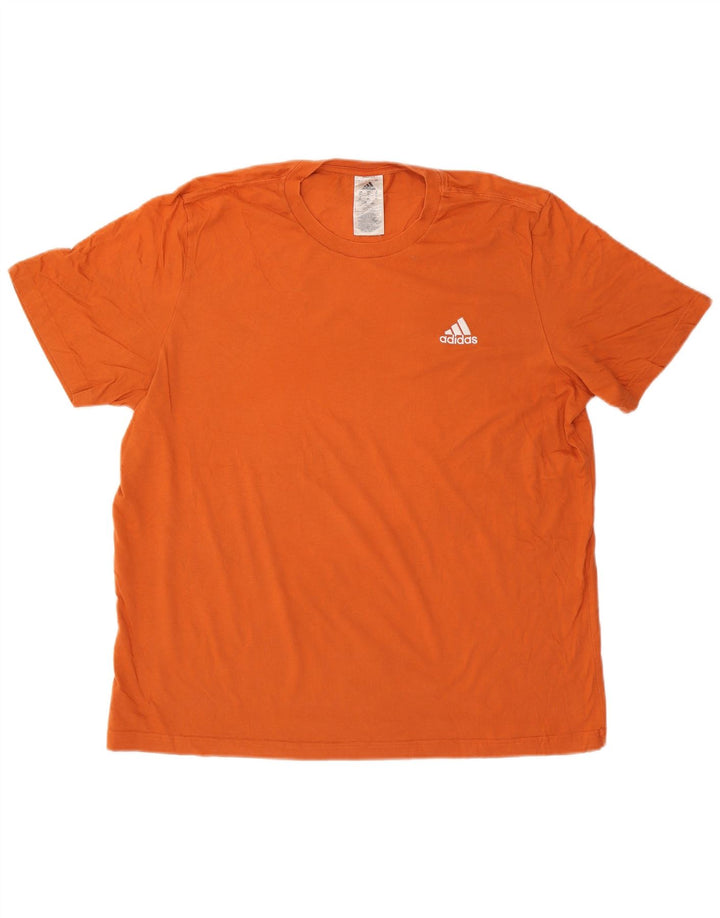 Adidas Mens T-Shirt Top XL Orange Cotton
