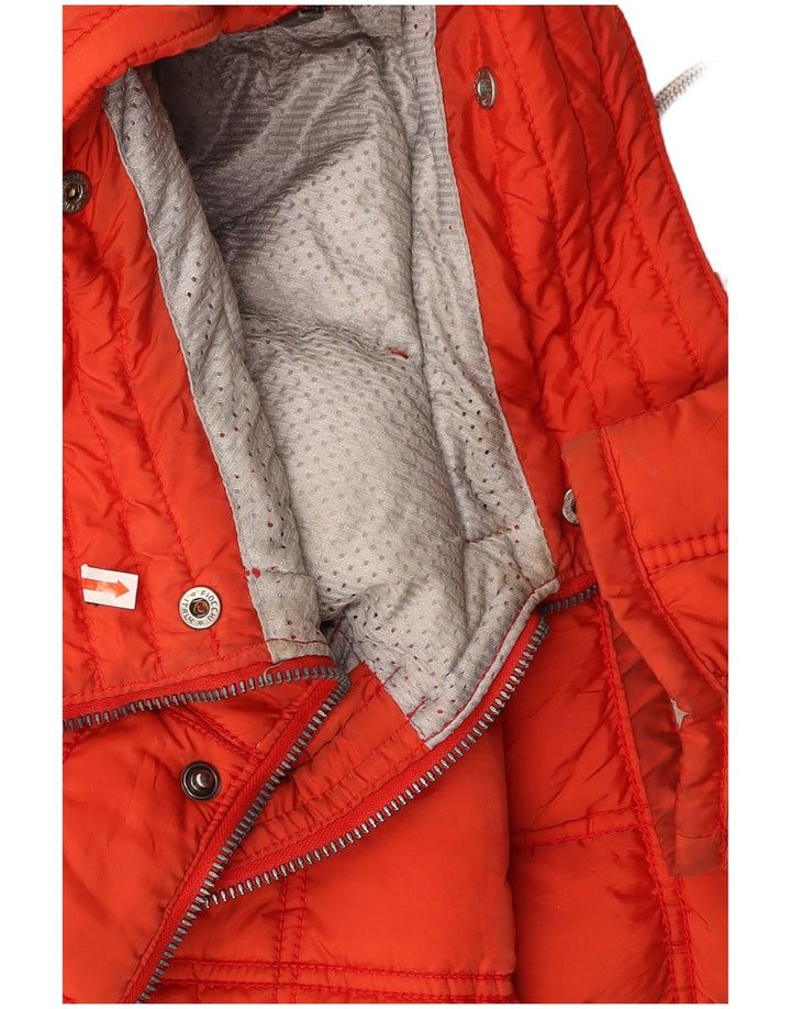 VINTAGE Womens Oversized Hooded Ski Jacket US 2 XS Red Nylon