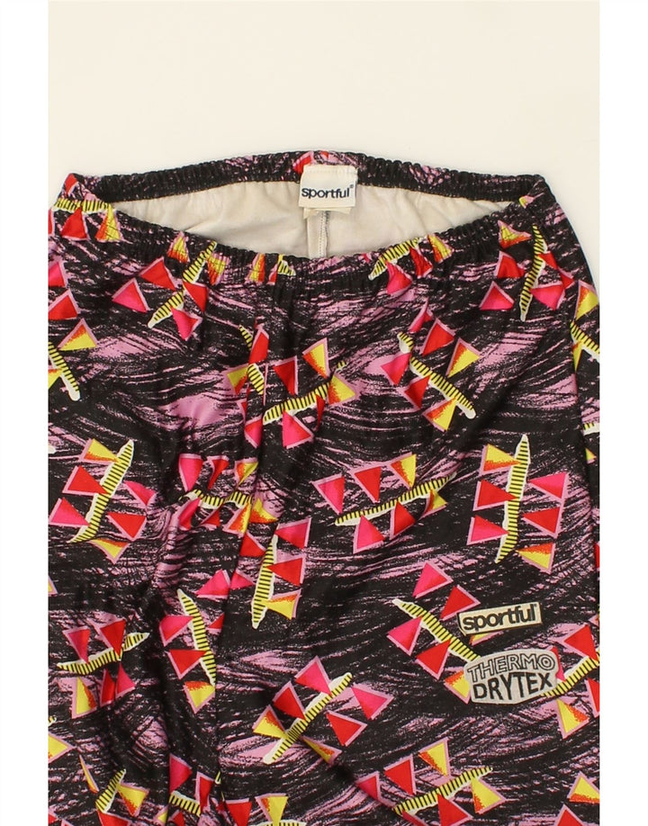SPORTFUL Womens Stirrup Leggings IT 52 2XL Pink Geometric Polyester Vintage Sportful and Second-Hand Sportful from Messina Hembry 