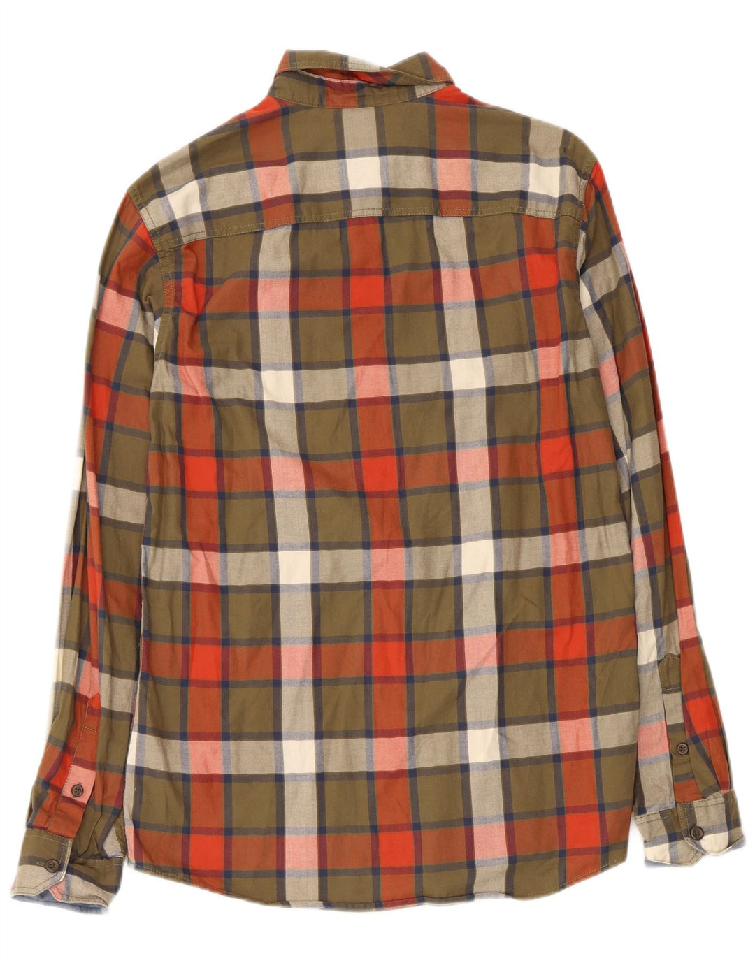 Jack & Jones Mens Flannel Shirt Medium Khaki Check Cotton