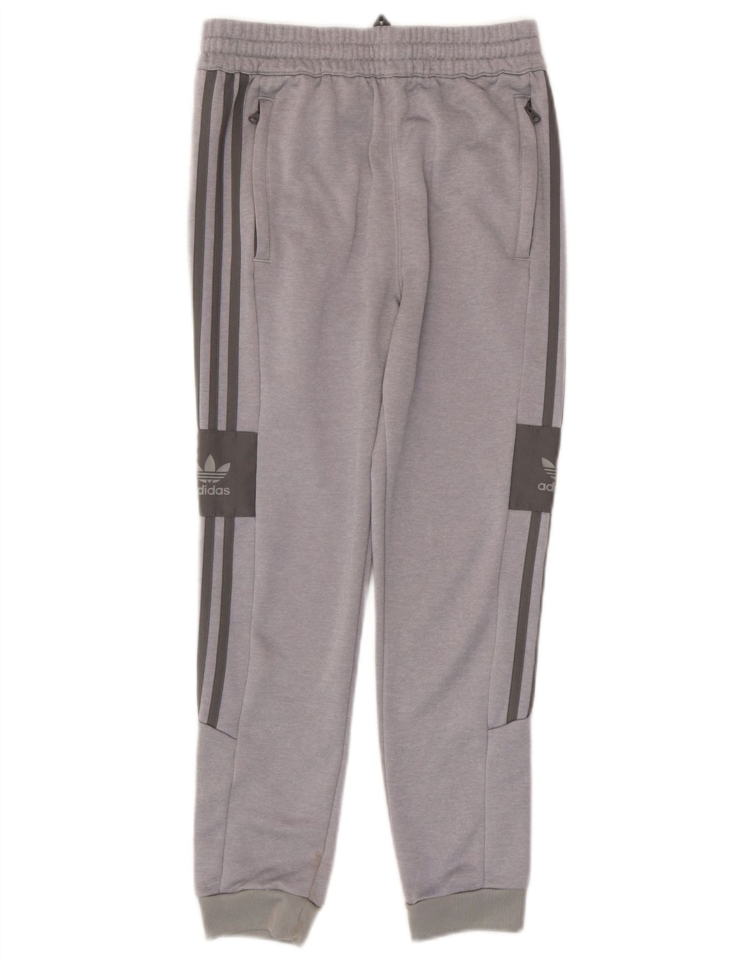ADIDAS Boys Tracksuit Trousers Joggers 11-12 Years Grey Colourblock