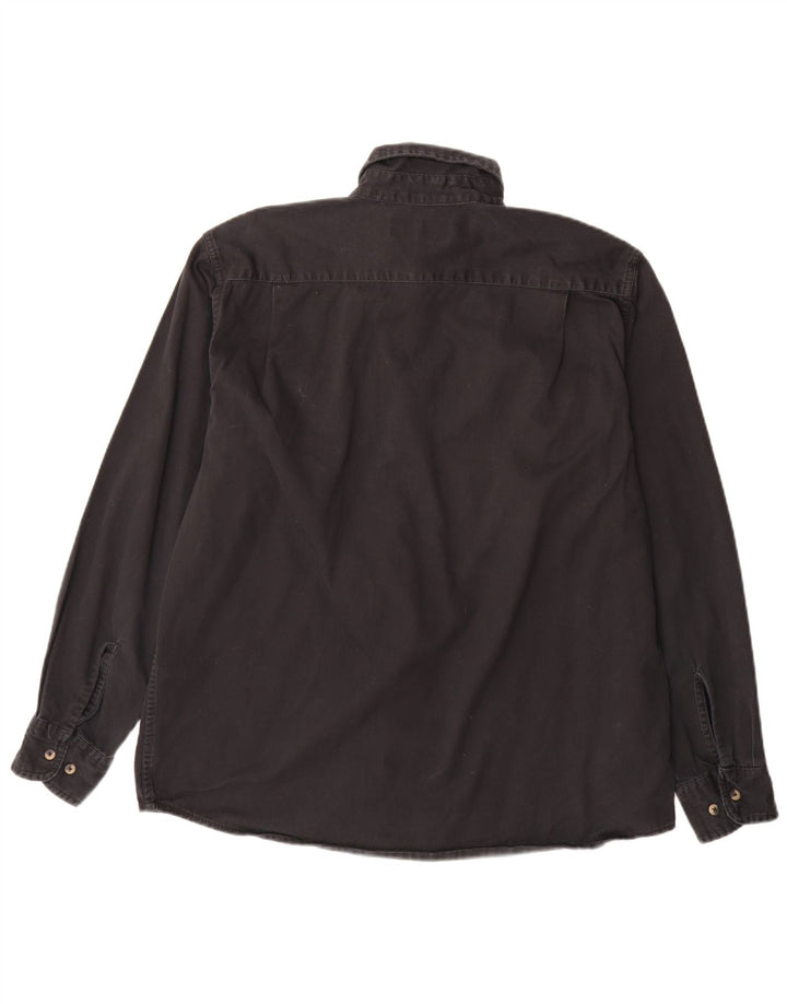 Wrangler Mens Denim Shirt Large Black Cotton