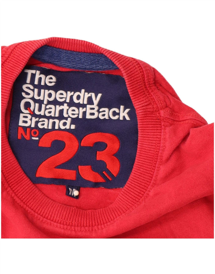 SUPERDRY Mens Graphic T-Shirt Top Medium Red Cotton