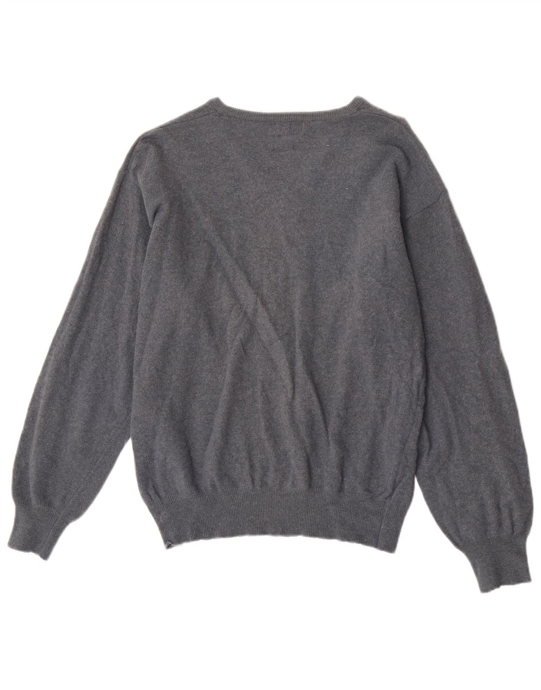 Kappa Womens V-Neck Jumper Sweater UK 14 Medium Navy Blue Wool
