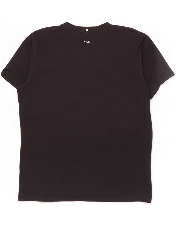 Fila Mens Graphic T-Shirt Top Medium Black Cotton