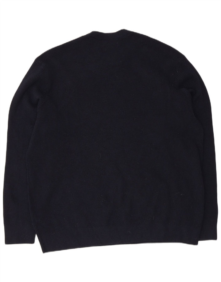 Marks & Spencer Mens Crew Neck Jumper Sweater 3XL Navy Blue Polyester