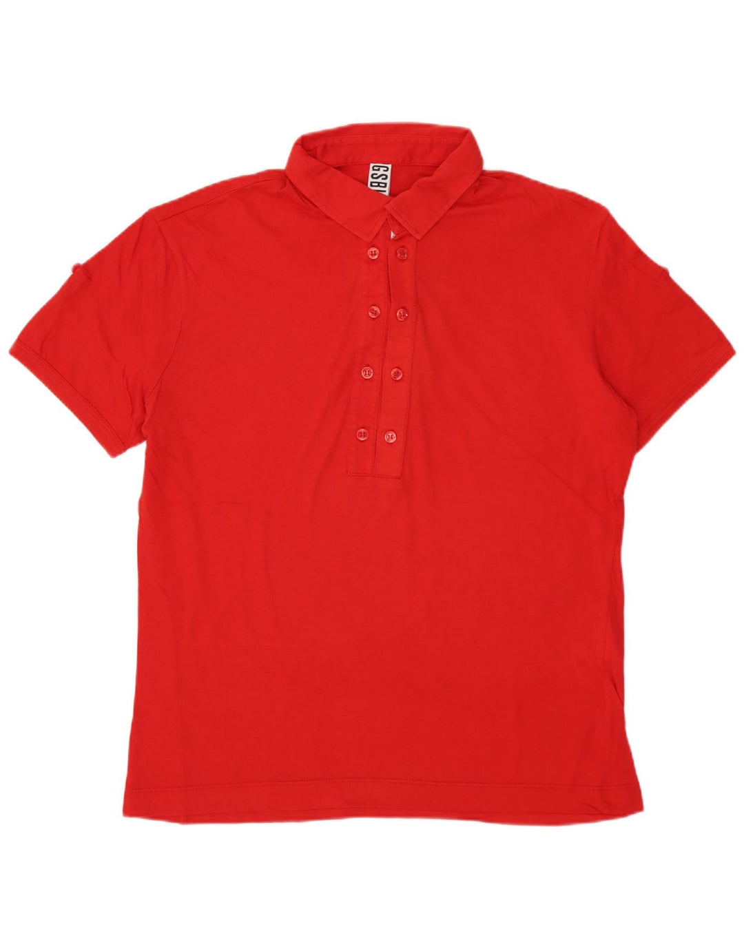 BIKKEMBERGS Womens Polo Shirt UK 14 Medium Red Cotton