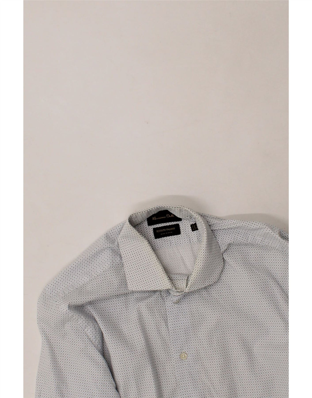 MASSIMO DUTTI Mens Shirt EU 40 Medium White Spotted Vintage Massimo Dutti and Second-Hand Massimo Dutti from Messina Hembry 