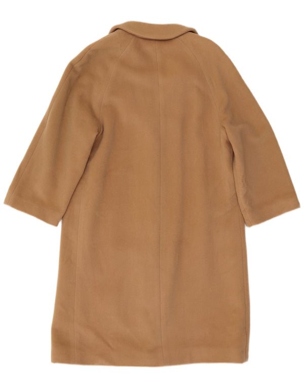 Vintage Womens Oversized Overcoat IT 40 Small Beige Wool