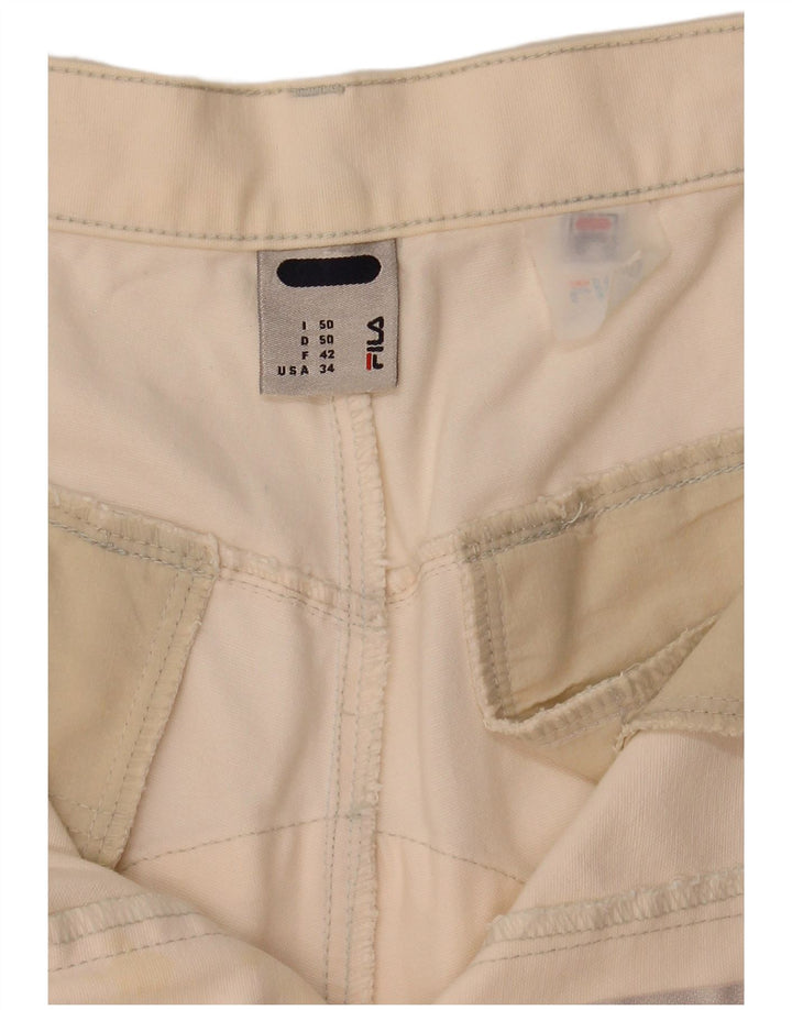 Fila Mens Chino Shorts IT 50 Large W34  Off White