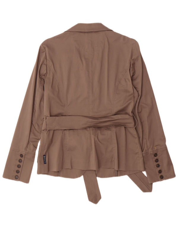 Armani Jeans Womens 3 Button Blazer Jacket EU 44 XL Brown Cotton
