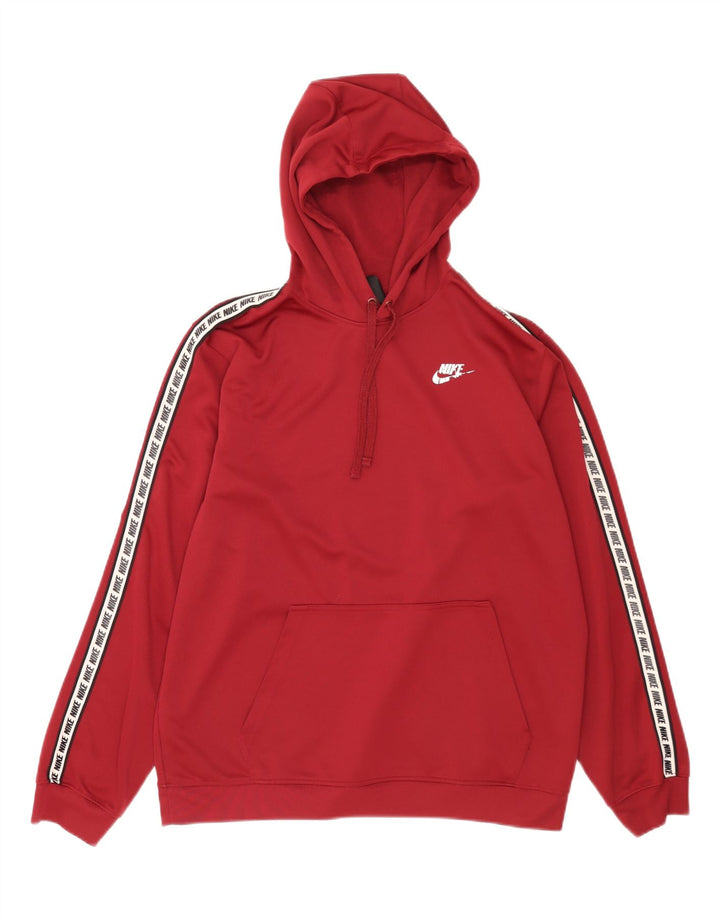 Nike Mens Graphic Hoodie Jumper Large Burgundy Polyester