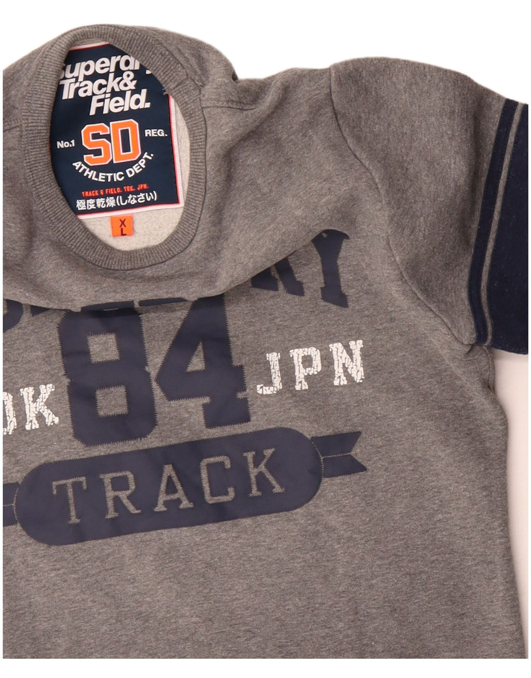 Superdry Mens Graphic Sweatshirt Jumper XL Grey Colourblock Cotton