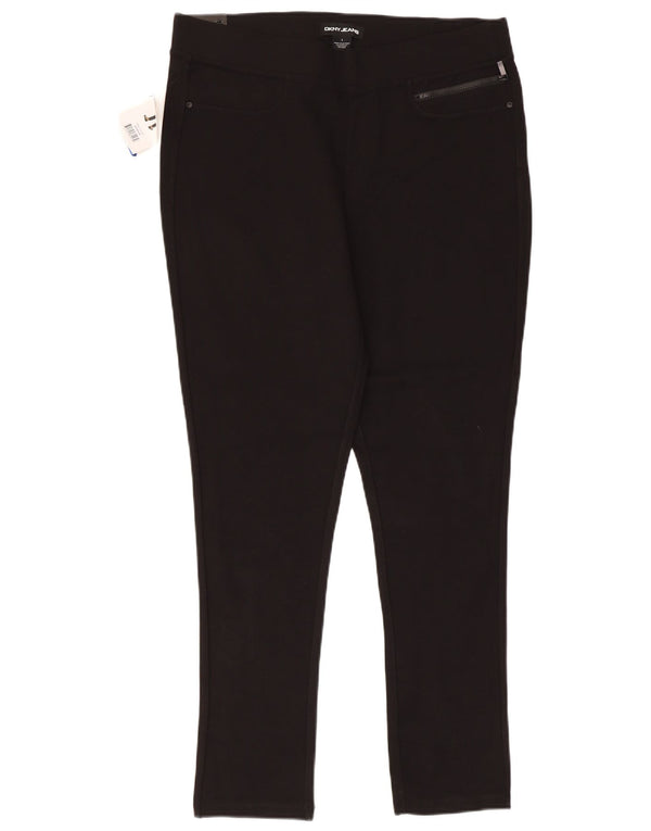 Dkny Womens Skinny Casual Trousers Large W34 L28 Black Viscose