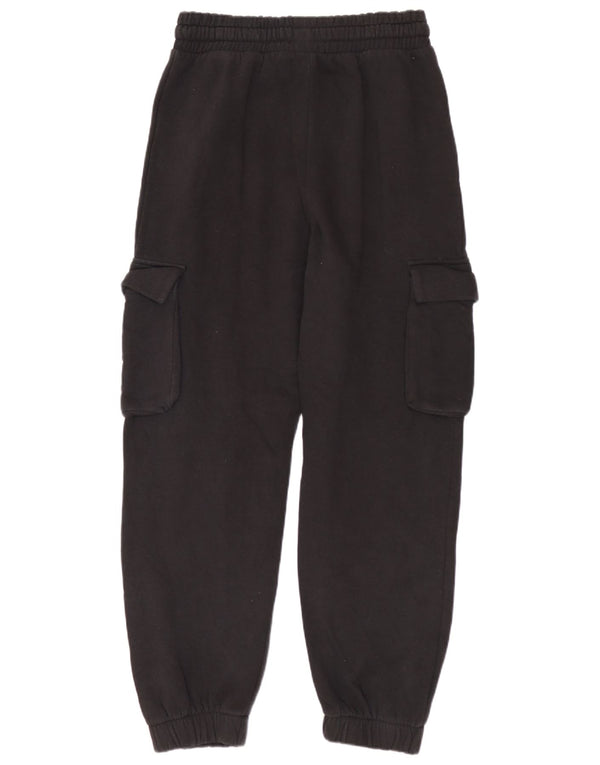 ZARA Womens Cargo Tracksuit Trousers Joggers UK 8 Small  Black Cotton