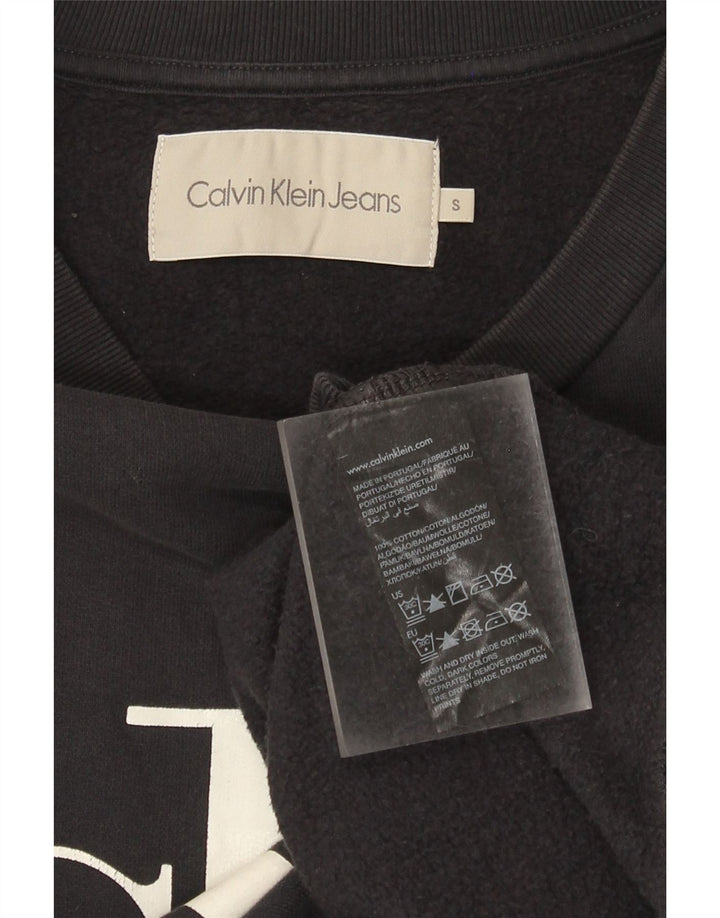 CALVIN KLEIN JEANS Mens Graphic Sweatshirt Jumper Small Black