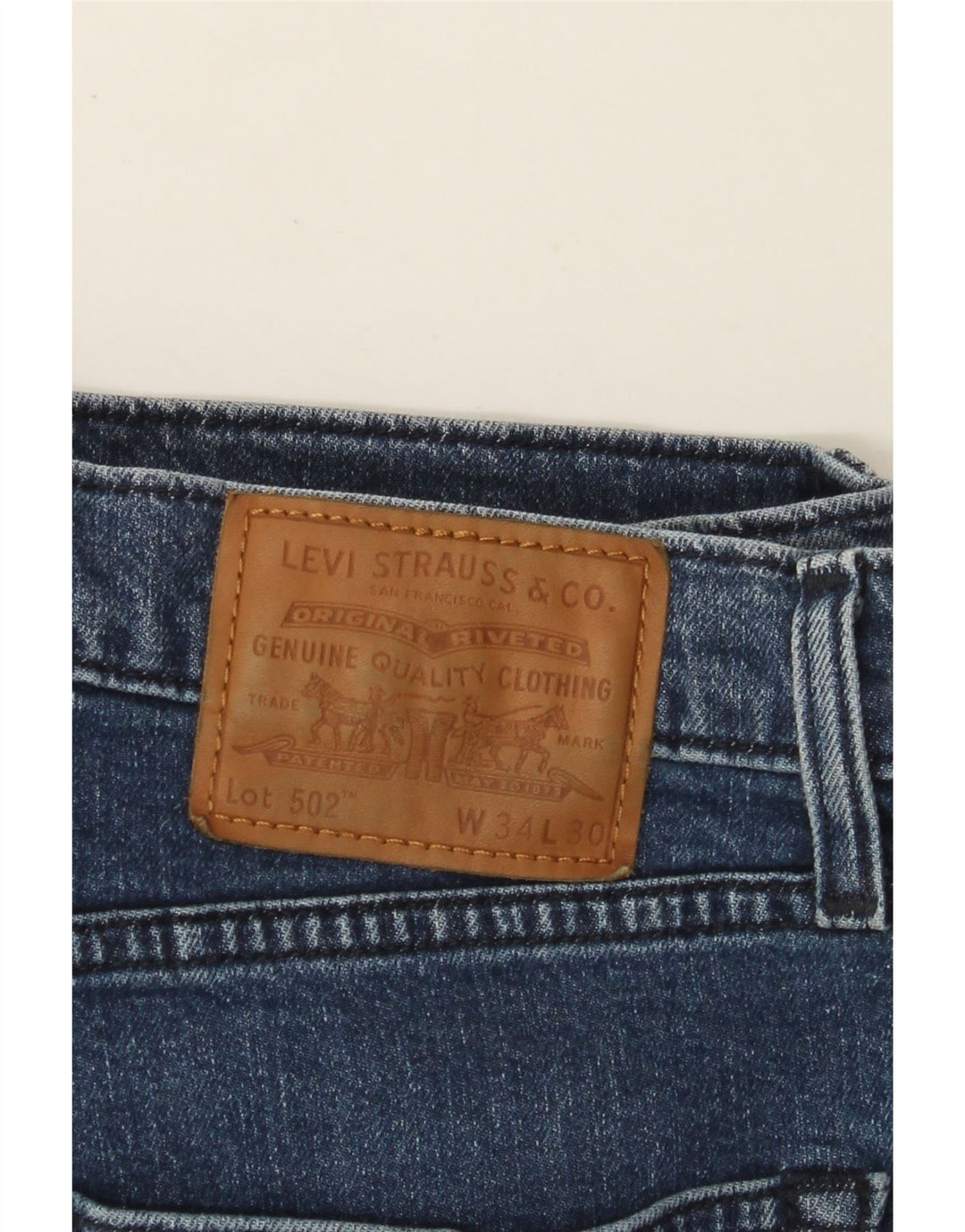 LEVI'S Mens 502 Tapered Jeans W34 L30 Blue Cotton