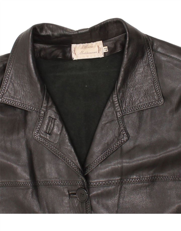 VINTAGE Womens Leather Jacket IT 42 Medium Black Vintage Vintage and Second-Hand Vintage from Messina Hembry 