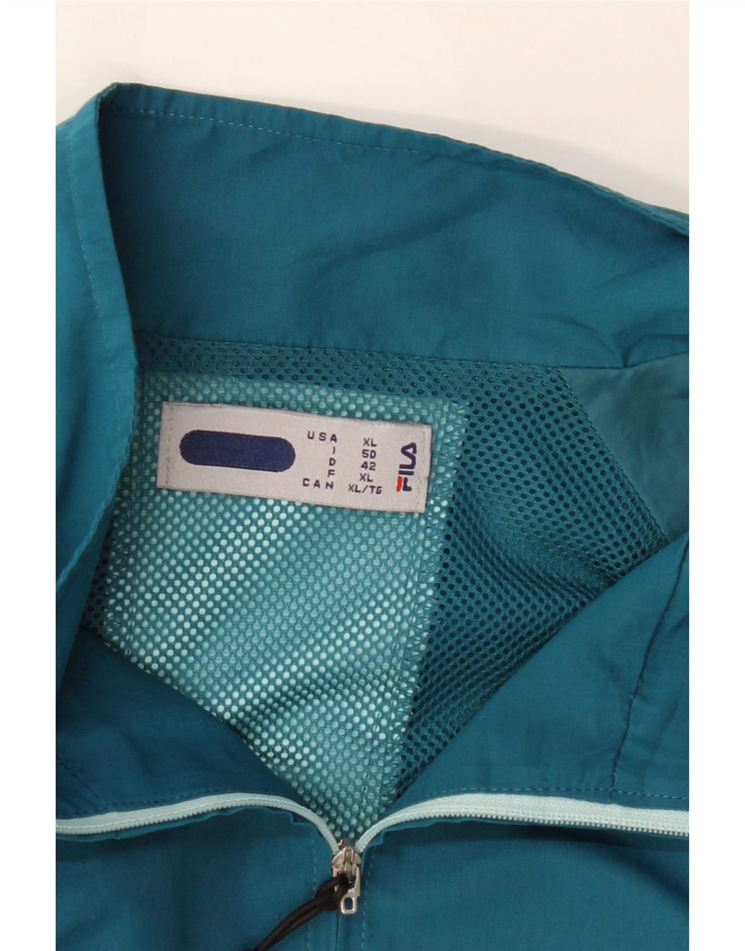 FILA Womens Tracksuit Top Jacket UK 18 XL Turquoise Colourblock Polyester Vintage Fila and Second-Hand Fila from Messina Hembry 