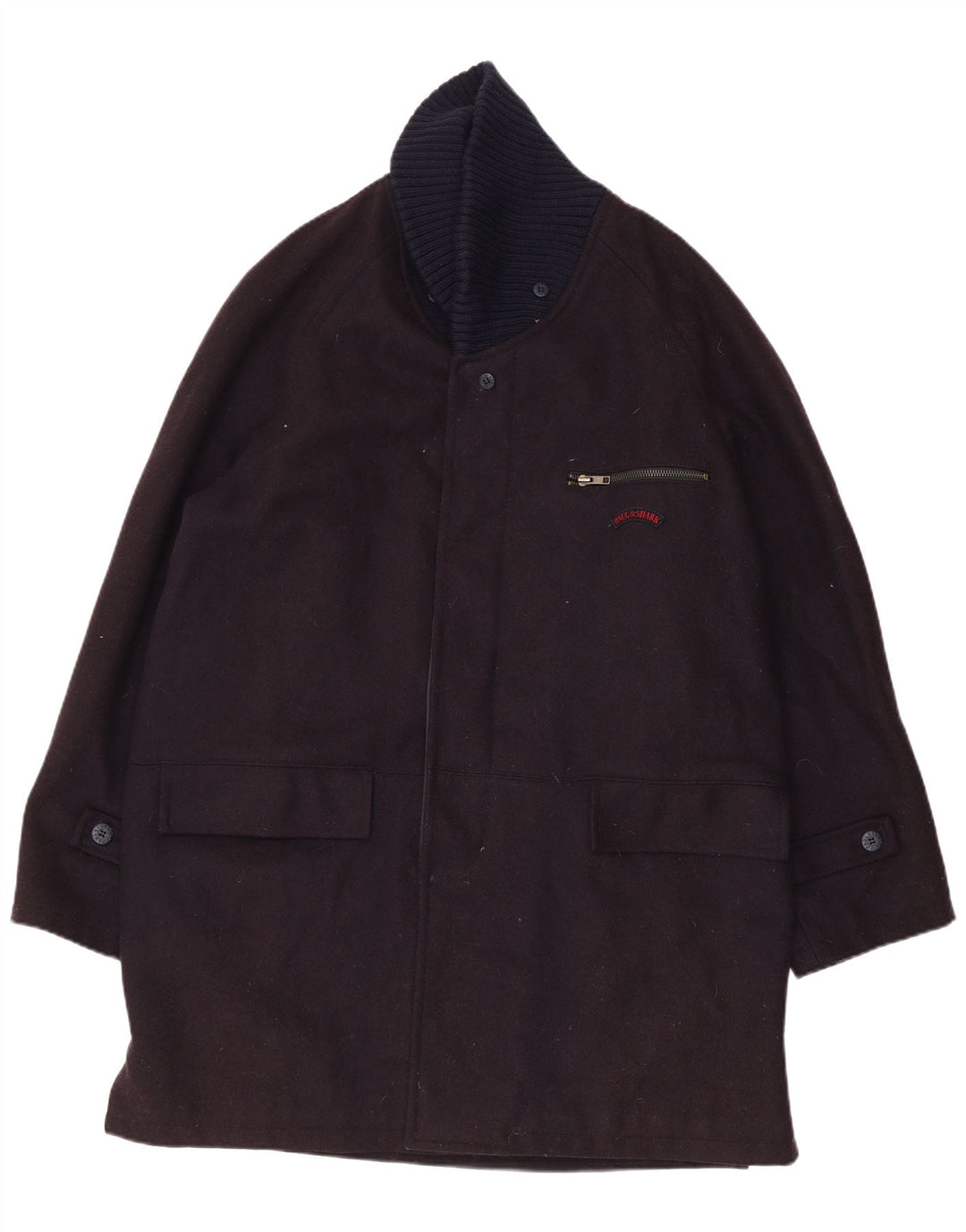 PAUL & SHARK Mens Yachting Overcoat UK 40 Large Black Wool