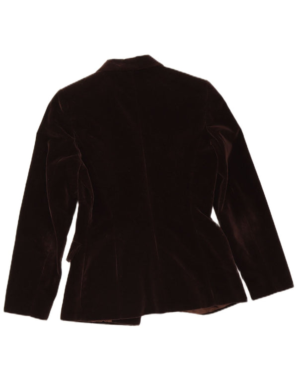 Lybido Womens 3 Button Velvet Blazer Jacket IT 42 Medium Brown Cotton