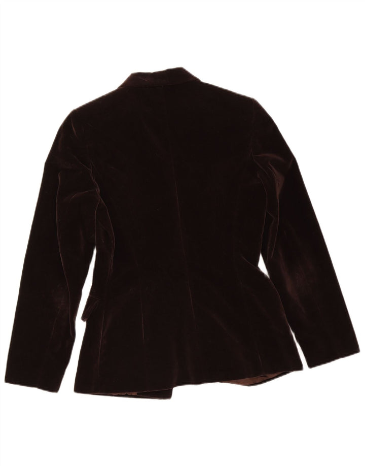 Lybido Womens 3 Button Velvet Blazer Jacket IT 42 Medium Brown Cotton